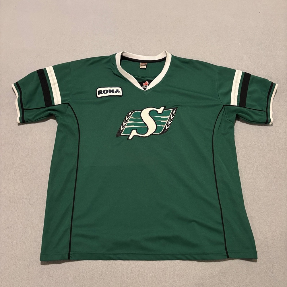 Saskatchewan Roughriders Football Jersey Size XL Green Embroidery Casual Outdoor